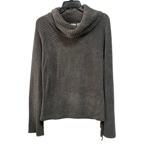 A|X ARMANI EXCHANGE Womens Pullover Medium Grey Cowl Neck Top Sweater Ribbed - Picture 1 of 9